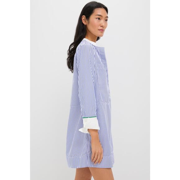 POMANDER PLACE Blue Stripe Rohan Shirt Dress Size XXL NWT Retail $128 - Picture 6 of 8